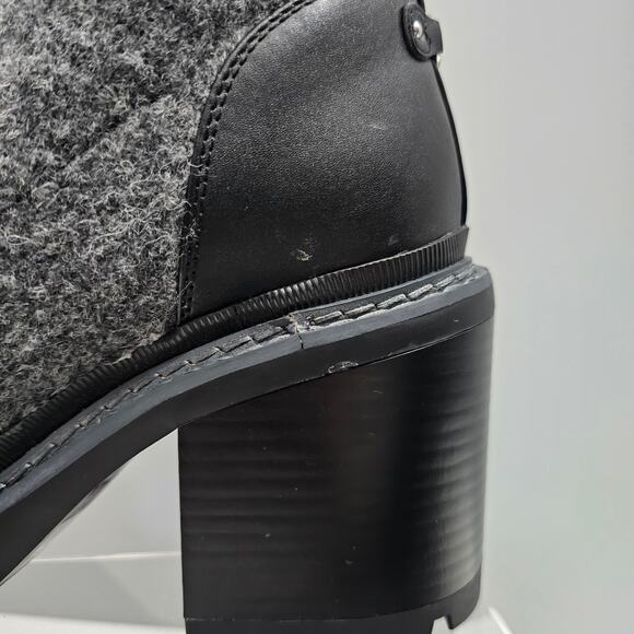 NEW Sam Edelman Rozanna Ankle Boot Women 9 Charcoal Gray Sweater Knit Block Heel - Picture 3 of 14